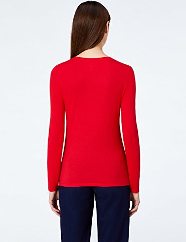 Marca Amazon - MERAKI Camisetas, Mujer, Rojo (Racing Red/White), S, Pack de 2