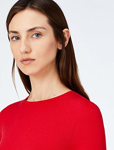 Marca Amazon - MERAKI Camisetas, Mujer, Rojo (Racing Red/White), S, Pack de 2