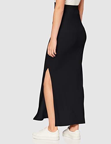 Marca Amazon - MERAKI Falda Maxi Slim Fit Mujer, Negro (Black), 42, Label: L