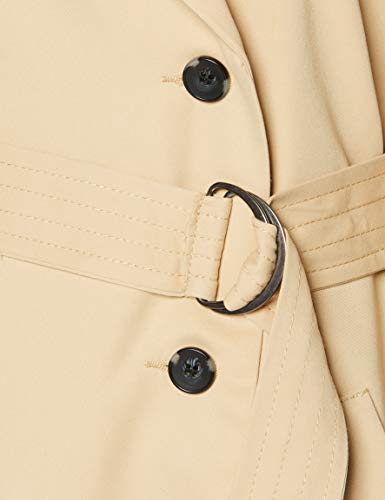 Marca Amazon - MERAKI Gabardina Trench con Cinturón Mujer, Beige (Beige), 48, Label: 3XL