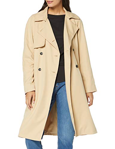 Marca Amazon - MERAKI Gabardina Trench con Cinturón Mujer, Beige (Beige), 48, Label: 3XL