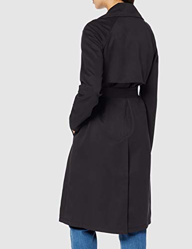 Marca Amazon - MERAKI Gabardina Trench con Cinturón Mujer, Negro (Negro), 44, Label: XL