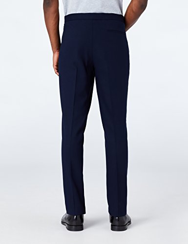 Marca Amazon - MERAKI Pantalones con Pinzas Vestir Skinny Fit Hombre, Azul (Navy 201), 32W / 32L, Label: 32W / 32L