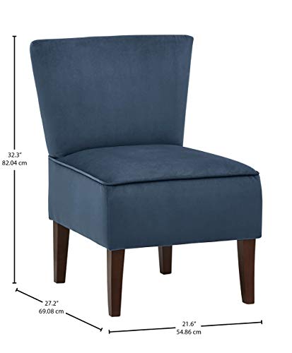 Marca Amazon - Rivet Ashworth - Butaca de diseño de terciopelo sin reposabrazos (azul marino)