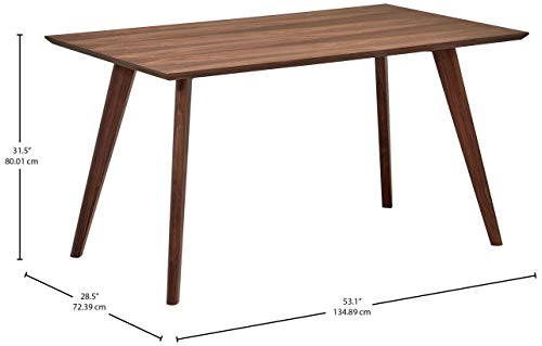 Marca Amazon - Rivet - Mesa de comedor minimalista estilo Mid-century, 134,8 cm de ancho (nogal)