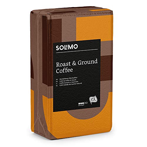 Marca Amazon - Solimo Café molido compatible con todos los usos - certificado UTZ, 2 kg (4 x 500g)