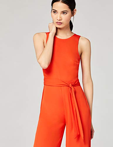 Marca Amazon - TRUTH & FABLE Mono de Noche sin Mangas Mujer, Rojo (Red), 36, Label: XS