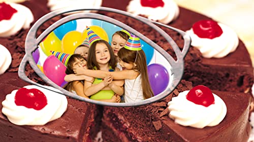 Marco de fotos en pastel de cumpleaños