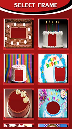 Marco de fotos en pastel de cumpleaños