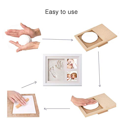Marco de Fotos para Bebé - Newlemo 3D Marco de Huellas para Niños - Regalos para Bebé Recién Nacido