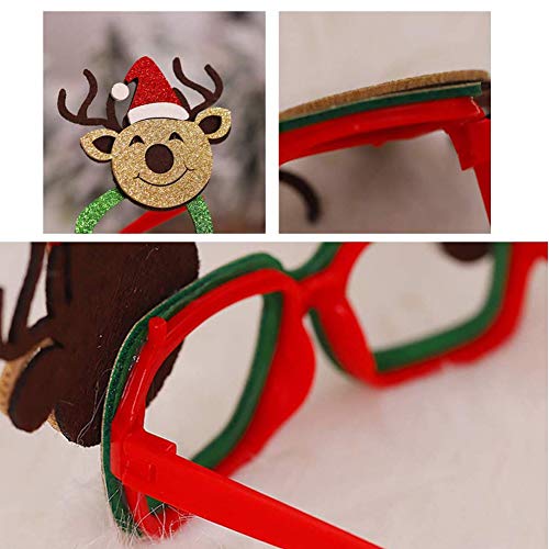 Marco de Gafas de Navidad, 5 Piezas Gafas de Navidad, Gafas de Fiesta Brillo Creativo NavideñA Disfraces Accesorio de Fiesta decoración Navidad para niños para Partido Boda Cumpleaos