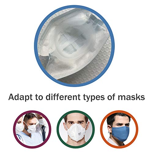Marco de máscara 3D Silicona - Proteja el lápiz labial Soporte interno Marco de la máscara Mantén la tela fuera de la boca Más espacio de respiración - Paquete de 4 unidades grandes para adultos