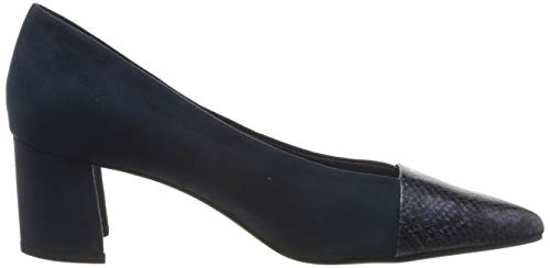 MARCO TOZZI 2-2-22414-24, Zapatos de tacón con Punta Cerrada para Mujer, Azul Navy Snake 882, 39 EU
