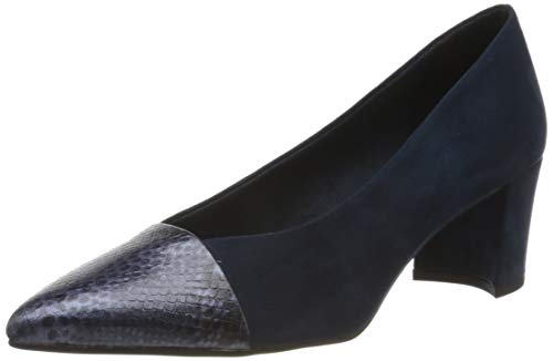 MARCO TOZZI 2-2-22414-24, Zapatos de tacón con Punta Cerrada para Mujer, Azul Navy Snake 882, 39 EU
