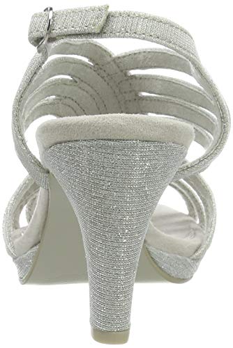Marco Tozzi 2-2-28329-22, Sandalia con Pulsera para Mujer, Plateado (Silver 941), 37 EU