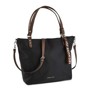 Marco Tozzi 2-2-61028-24 - Bolso con correa de mano de Sintético Mujer, color Negro, talla 11x30x39 cm (B x H x T)
