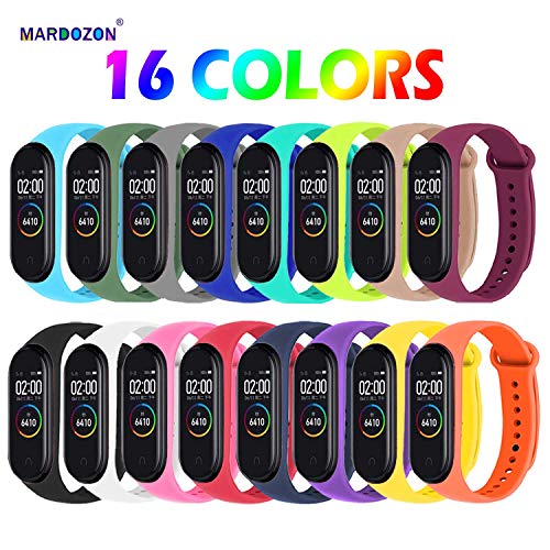 Mardozon Correa para Xiaomi Mi Band 3/4 Pulseras Reloj Coloridos Silicona Banda Reemplazo para Mi Band 3 Compatible con Mi Smart Band 4
