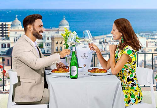 Marina Alta - Caja 12 botellas 75 cl - Vino blanco DO Alicante - Joven- Afrutado - Mediterráneo - 11% Vol