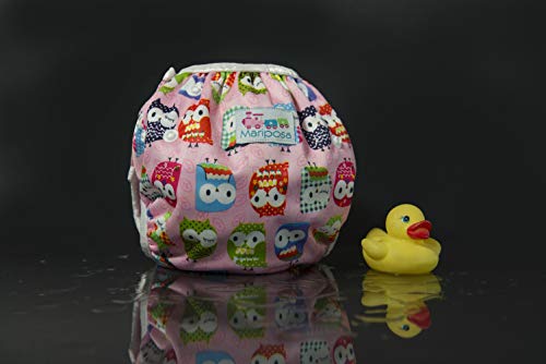 MARIPOSA | Bañador Pañal Bebé - Reutilizable Lavable y Ajustable - Pañales de Natación para Piscina y Mar para Niña de 0 a 2 Años - 2 pañales con funda impermeable (animales y mono)