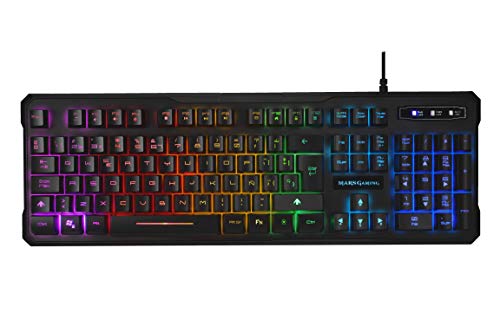 Mars Gaming H-Mechanical RED, Teclado con Iluminación Rgb (9 Efectos), USB/Alámbrico, MK218, Negro
