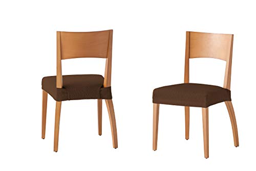 Martina Home Tunez - Funda para Silla, Tela, Funda silla asiento, Marrón, 24 x 30 x 6 cm, 2 Unidades