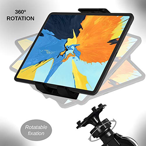 Marvorem Soporte Tablet Bicicleta estatica Universal valido para Tablets pc hasta 12" y Cualquier Manillar de Bici estatica Spinning eliptica Rodillo Soporte Tablet para Bicicleta estatica
