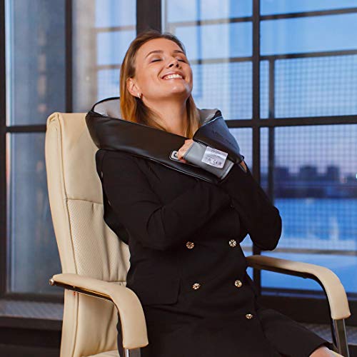 Masaje Shiatsu Masaje Amasamiento Cuello Cintura Espalda Hombro Función de Calefacción Infrarroja con Adaptador de Coche. Evite Masajeador de Calidad Barata, pero Original Marca Alemana!