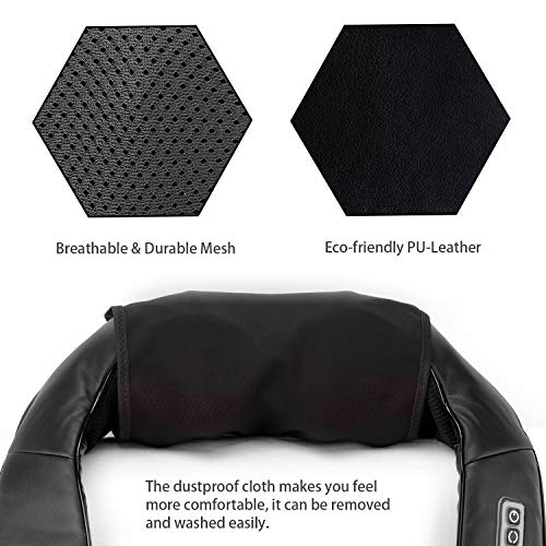 Masajeador Cervical, CYOUH Masajeador de Cuello y Hombros Cojín de Masaje con 3D Amasamiento Profundo Rotación para Relajarse y Alivio del los Dolores de los Músculos