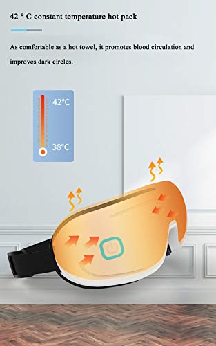 Masajeador de ojos eléctrico, Terapia de la máscara de ojos recargable plegable con vibración Comprimir calor para el bolso de los ojos ojeras de los ojos Relax