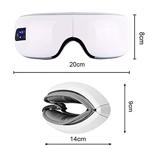 Masajeador de Ojos, Masajeador Electrónico Plegable Recargable con Presión de Aire, Compresión del Calor, Bluetooth Música para Ojo Seco Relajarse Visión Ojo Oscuro Círculos Estrés Alivio