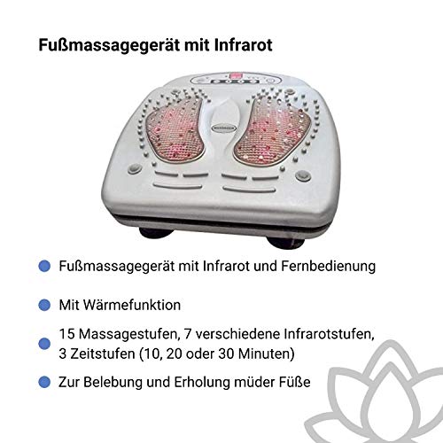 Masajeador de pies por infrarrojos con mando a distancia y 15 niveles de masaje