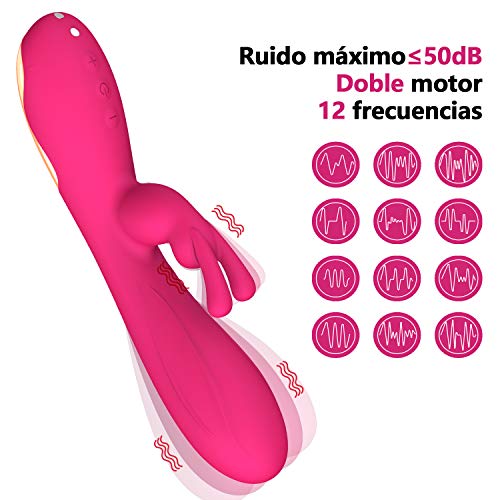 Màsâjèador Inalámbrico - 12 Potentes Patrones de Vibrador - Màsâjèador Eléctrico de Mano - 100% Impermeable - Bolsa de Viaje Incluida