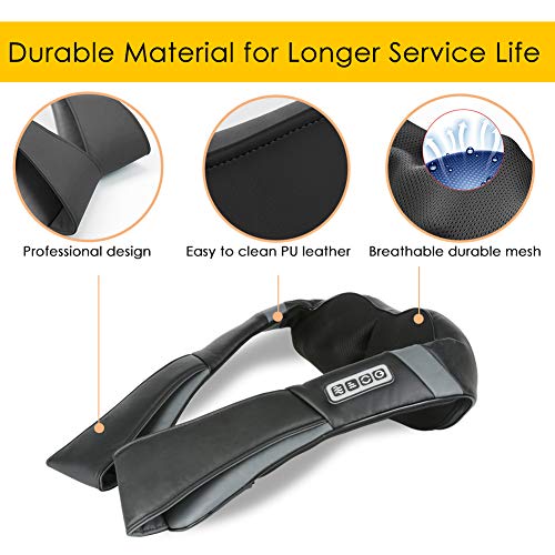 Masajeador Inalámbrico Cuello y Espalda con Función de Calor: Recargable Masajeador Eléctrico Shiatsu, Masajeador Cervical Masaje, Alivio del Dolor Muscular en Hombros, Pies, Piernas