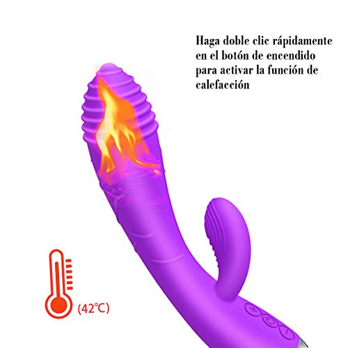 Masajeador Para Mujer, con Función de Calefacción y 10 Modos, Masajeador de Dos Motores para Relajar el Cuerpo