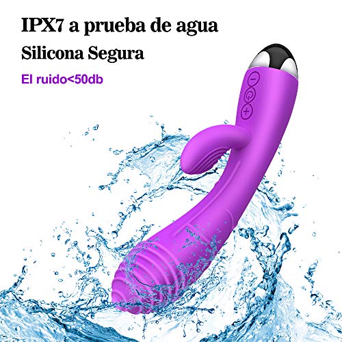 Masajeador Para Mujer, con Función de Calefacción y 10 Modos, Masajeador de Dos Motores para Relajar el Cuerpo