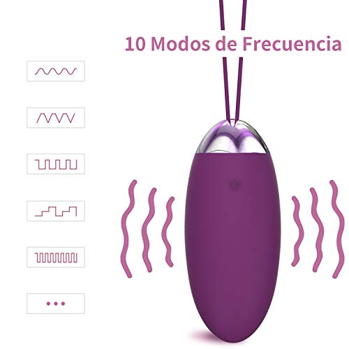 Masajeador Portátil de Control Inalámbrico，10 Modos de Frecuencia, Silicona Suave, Impermeable, Carga USB