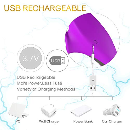 Masajeador Portátil de Silicona para Mujeres,Succióņạdór de C-lítóris，3 En 1 Vībrǎdøręș Sęxụạl para Mujęr Puņțó Ġ y Clítøríș, 9 Modós de Vibrạción Succión,Púrpura