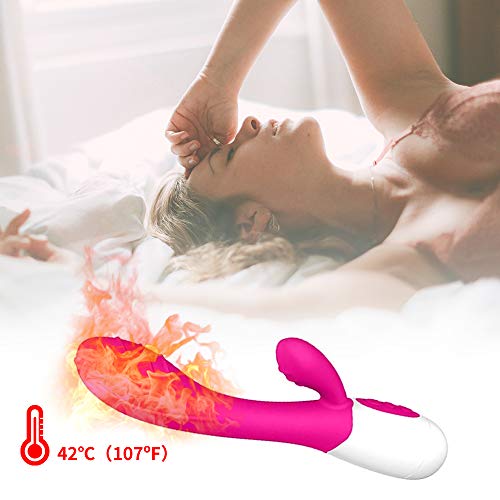 Másájeádor Portatil, Másájeádor Para Mujeres con 30 Modos de Frecuencia Carga por USB Electrica Recargable Másságér, Siliconá Suave, 100% Imperméable, Dual Motor, Calefaccion, Silencioso