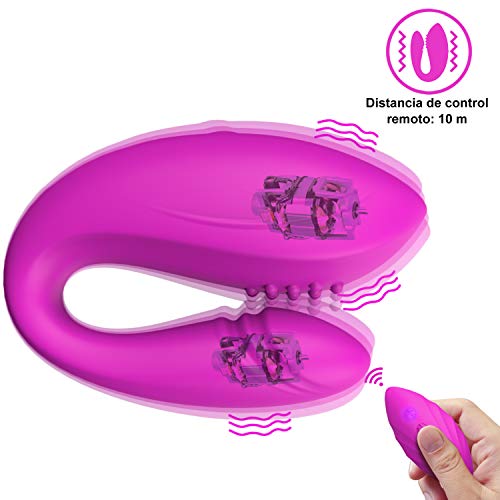 Masajeador Recargable con 2 Motores Potentes pero Silenciosos, Masajeador Impermeable, con 12 Modos de Masaje, Silicona Médica