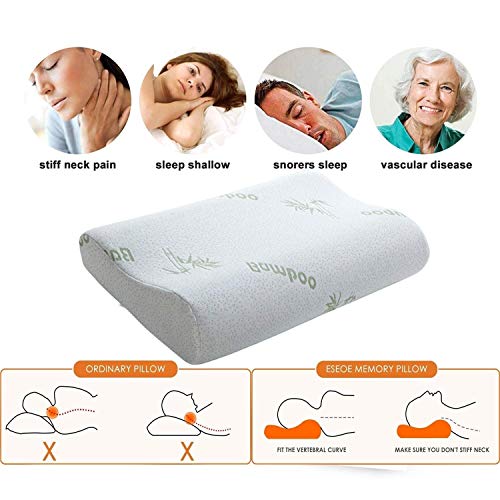 Masajeadores de cuello Almohada for cuello cervical de espuma de contorno masajeador Sueño Profundo masaje de cuello almohada anti ronquido suave al primer apoyo lavable hipoalergénico Almohada Dormir
