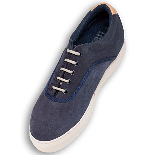 Masaltos Zapatos con Alzas para Hombre. Aumentan Altura hasta 7 cm. Fabricados EN Piel. Modelo Brooklyn (42, Azul)