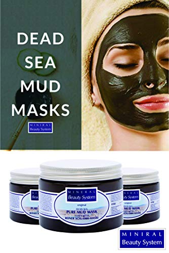Máscara de barro natural puro del Mar Muerto 450g de Mineral Beauty System. Para cara, cuerpo, cabello - Anti arrugas, espinillas, acné, spa exfoliante unisex, piel normal, seca e impura
