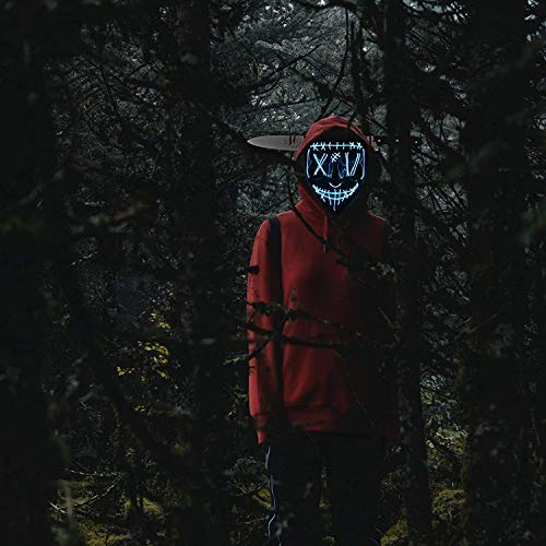 Máscara de Halloween LED Light Up Máscara máscara de miedo para el Festival Cosplay - Azul