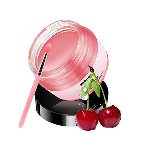 Máscara de labios Extracto de cereza natural Tratamiento de labios para dormir Hidratante Exfoliante Nutritivo Antienvejecimiento para labios regordetes y suaves