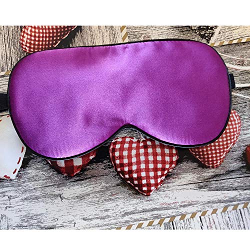 Máscara de Sueño, Antifaz para Dormir,Máscara de Noche,Ergonómico Máscara de Viaje Máscara para Los Ojos100% Seda Natural Opaco Ultra-douce para Dormir con Bolsa de Viaje-Púrpura