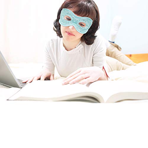 Máscara de sueño Máscara de ojo de hielo para durmiendo,Terapia de frío y calor para Círculos oscuros,Ojos secos,Sueño relajante,Migrañas,Dolores de cabeza,Alivio del estrés[Azul]