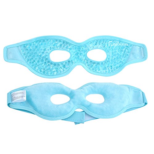 Máscara de sueño Máscara de ojo de hielo para durmiendo,Terapia de frío y calor para Círculos oscuros,Ojos secos,Sueño relajante,Migrañas,Dolores de cabeza,Alivio del estrés[Azul]