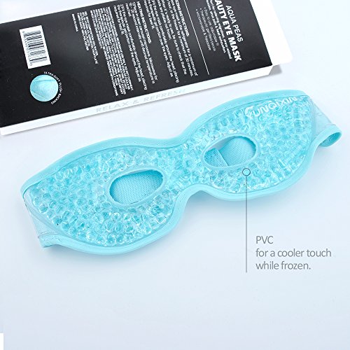 Máscara de sueño Máscara de ojo de hielo para durmiendo,Terapia de frío y calor para Círculos oscuros,Ojos secos,Sueño relajante,Migrañas,Dolores de cabeza,Alivio del estrés[Azul]
