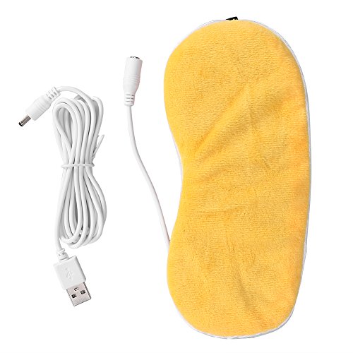 máscara de sueño Viajes – USB Calefacción Steam eyeshade Lavender máscara para los ojos masajeador para ojos sueño Viajes Portátil (Amarillo)