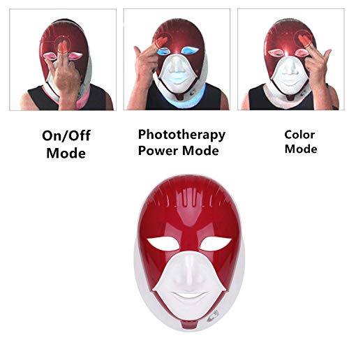 Máscara de terapia de luz LED de color 7 con máscara facial para el cuidado de la piel y la terapia de rejuvenecimiento del cuello/luz de la piel